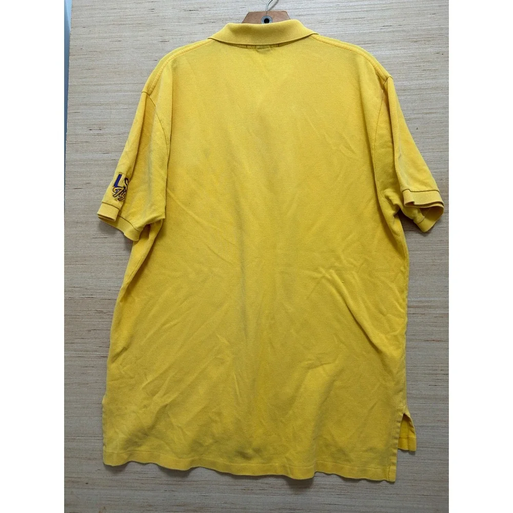 Polo Ralph Lauren Mens LSU Tigers Polo Shirt Yellow‎ Short Sleeve Size L